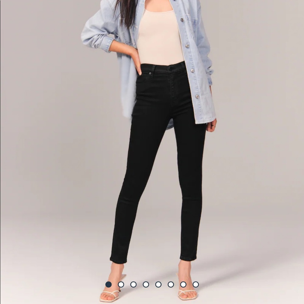 NEW Abercrombie & Fitch High Rise Super Skinny Ripped Black Jeans